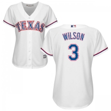 Women's Majestic Texas Rangers #3 Russell Wilson Authentic White Home Cool Base MLB Jersey