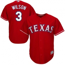 Youth Majestic Texas Rangers #3 Russell Wilson Authentic Red Alternate Cool Base MLB Jersey