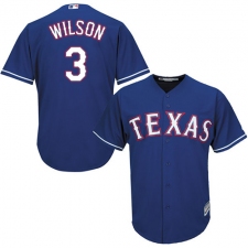 Youth Majestic Texas Rangers #3 Russell Wilson Authentic Royal Blue Alternate 2 Cool Base MLB Jersey