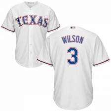 Youth Majestic Texas Rangers #3 Russell Wilson Authentic White Home Cool Base MLB Jersey