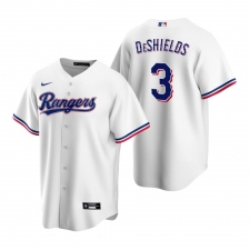 Men's Nike Texas Rangers #3 Delino DeShields White Home Stitched Baseball Jersey