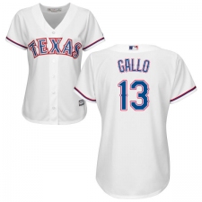 Women's Majestic Texas Rangers #13 Joey Gallo Replica White Home Cool Base MLB Jersey