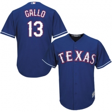 Youth Majestic Texas Rangers #13 Joey Gallo Authentic Royal Blue Alternate 2 Cool Base MLB Jersey
