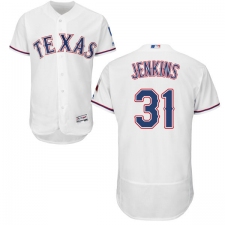Men's Majestic Texas Rangers #31 Ferguson Jenkins White Flexbase Authentic Collection MLB Jersey