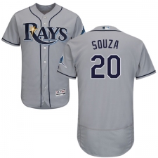 Men's Majestic Tampa Bay Rays #20 Steven Souza Grey Road Flex Base Authentic Collection MLB Jersey
