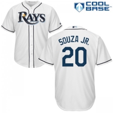 Youth Majestic Tampa Bay Rays #20 Steven Souza Replica White Home Cool Base MLB Jersey