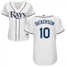 Women's Majestic Tampa Bay Rays #10 Corey Dickerson Authentic White Home Cool Base MLB Jersey
