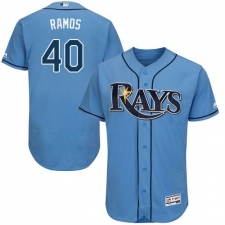 Men's Majestic Tampa Bay Rays #40 Wilson Ramos Alternate Columbia Flexbase Authentic Collection MLB Jersey