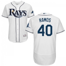 Men's Majestic Tampa Bay Rays #40 Wilson Ramos White Flexbase Authentic Collection MLB Jersey