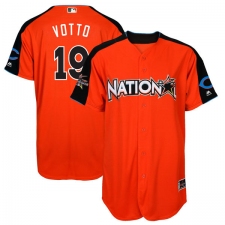 Youth Majestic Cincinnati Reds #19 Joey Votto Authentic Orange National League 2017 MLB All-Star MLB Jersey
