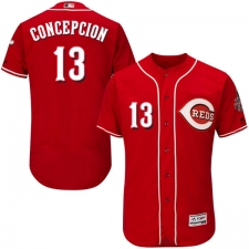 Men's Majestic Cincinnati Reds #13 Dave Concepcion Red Alternate Flex Base Authentic Collection MLB Jersey