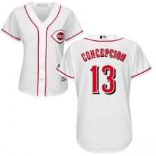 Women's Majestic Cincinnati Reds #13 Dave Concepcion Replica White Home Cool Base MLB Jersey