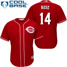 Youth Majestic Cincinnati Reds #14 Pete Rose Replica Red Alternate Cool Base MLB Jersey