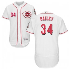 Men's Majestic Cincinnati Reds #34 Homer Bailey White Home Flex Base Authentic Collection MLB Jersey