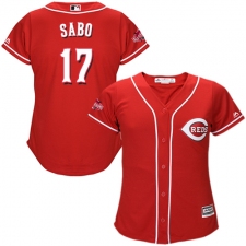 Women's Majestic Cincinnati Reds #17 Chris Sabo Replica Red Alternate Cool Base MLB Jersey