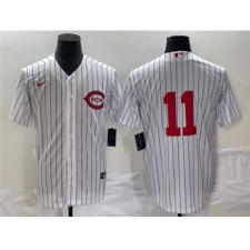 Men's Cincinnati Reds #11 Barry Larkin White Field of Dreams Stitched Baseball Jersey