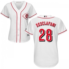 Women's Majestic Cincinnati Reds #28 Anthony DeSclafani Authentic White Home Cool Base MLB Jersey