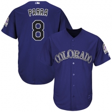 Youth Majestic Colorado Rockies #8 Gerardo Parra Authentic Purple Alternate 1 Cool Base MLB Jersey