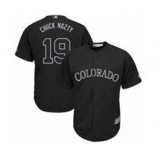 Men's Colorado Rockies #19 Charlie Blackmon  Chuck Nazty Authentic Black 2019 Players Weekend Baseball Jersey