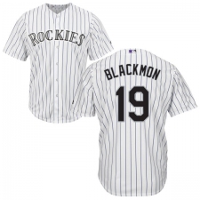 Youth Majestic Colorado Rockies #19 Charlie Blackmon Authentic White Home Cool Base MLB Jersey