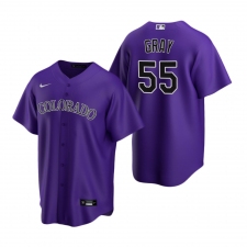 Men's Nike Colorado Rockies #55 Jon Gray Purple Alternate Stitched Baseball Jersey