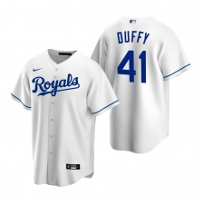 Men's Nike Kansas City Royals #41 Danny Duffy White Home Stitched Baseball Jersey