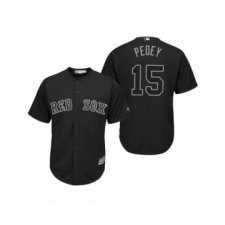 Youth Boston Red Sox #15 Dustin Pedroia Pedey Black 2019 Players Weekend Replica Jersey