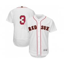 Men's Boston Red Sox #3 Babe Ruth White 2019 Gold Program Flex Base Authentic Collection Baseball Jersey
