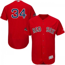 Men's Majestic Boston Red Sox #34 David Ortiz Red Alternate Flex Base Authentic Collection 2018 World Series Champions MLB Jersey