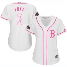 Women's Majestic Boston Red Sox #3 Jimmie Foxx Authentic White Fashion 2018 World Series Champions MLB Jersey