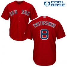 Youth Majestic Boston Red Sox #8 Carl Yastrzemski Replica Red Alternate Home Cool Base MLB Jersey
