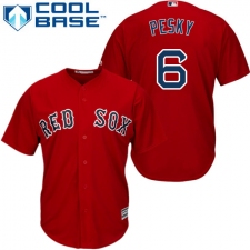 Youth Majestic Boston Red Sox #6 Johnny Pesky Replica Red Alternate Home Cool Base MLB Jersey