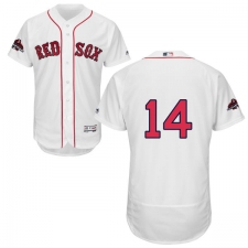 Men's Majestic Boston Red Sox #14 Jim Rice White Home Flex Base Authentic Collection 2018 World Series Champions MLB Jersey