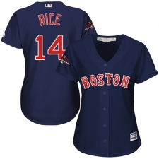 Women's Majestic Boston Red Sox #14 Jim Rice Authentic Navy Blue Alternate Road 2018 World Series Champions MLB Jersey