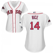 Women's Majestic Boston Red Sox #14 Jim Rice Authentic White Home 2018 World Series Champions MLB Jersey