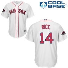 Youth Majestic Boston Red Sox #14 Jim Rice Authentic White Home Cool Base 2018 World Series Champions MLB Jersey