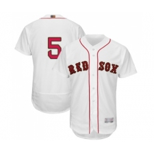 Men's Boston Red Sox #5 Nomar Garciaparra White 2019 Gold Program Flex Base Authentic Collection Baseball Jersey