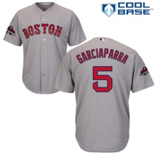 Youth Majestic Boston Red Sox #5 Nomar Garciaparra Authentic Grey Road Cool Base 2018 World Series Champions MLB Jersey