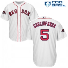 Youth Majestic Boston Red Sox #5 Nomar Garciaparra Authentic White Home Cool Base 2018 World Series Champions MLB Jersey