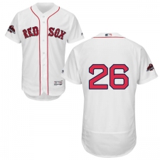 Men's Majestic Boston Red Sox #26 Wade Boggs White Home Flex Base Authentic Collection 2018 World Series Champions MLB Jersey