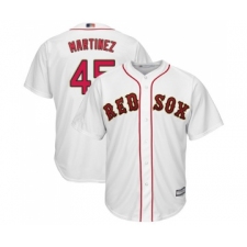 Youth Boston Red Sox #45 Pedro Martinez Authentic White 2019 Gold Program Cool Base Baseball Jersey