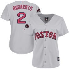 Women's Majestic Boston Red Sox #2 Xander Bogaerts Authentic Grey Road 2018 World Series Champions MLB Jersey