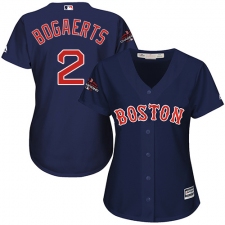 Women's Majestic Boston Red Sox #2 Xander Bogaerts Authentic Navy Blue Alternate Road 2018 World Series Champions MLB Jersey