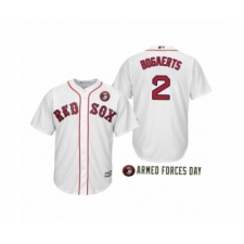 Youth 2019 Armed Forces Day Xander Bogaerts #2 Boston Red Sox White Jersey