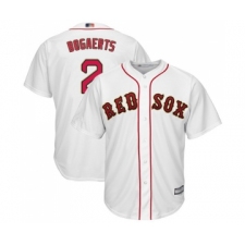 Youth Boston Red Sox #2 Xander Bogaerts Authentic White 2019 Gold Program Cool Base Baseball Jersey