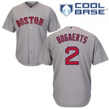 Youth Majestic Boston Red Sox #2 Xander Bogaerts Replica Grey Road Cool Base MLB Jersey