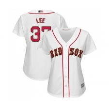 Women's Boston Red Sox #37 Bill Lee Authentic White 2019 Gold Program Cool Base Baseball Jersey