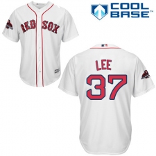 Women's Majestic Boston Red Sox #37 Bill Lee Authentic White Home 2018 World Series Champions MLB Jersey