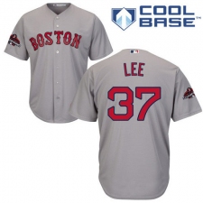 Youth Majestic Boston Red Sox #37 Bill Lee Authentic Grey Road Cool Base 2018 World Series Champions MLB Jersey