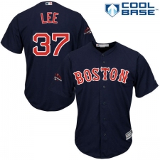 Youth Majestic Boston Red Sox #37 Bill Lee Authentic Navy Blue Alternate Road Cool Base 2018 World Series Champions MLB Jersey